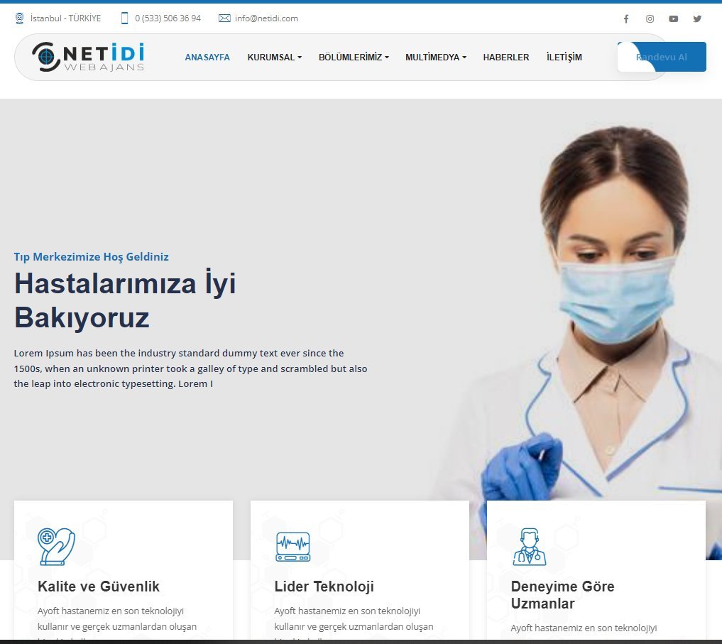 Hastane Doktor Web Sitesi V1 